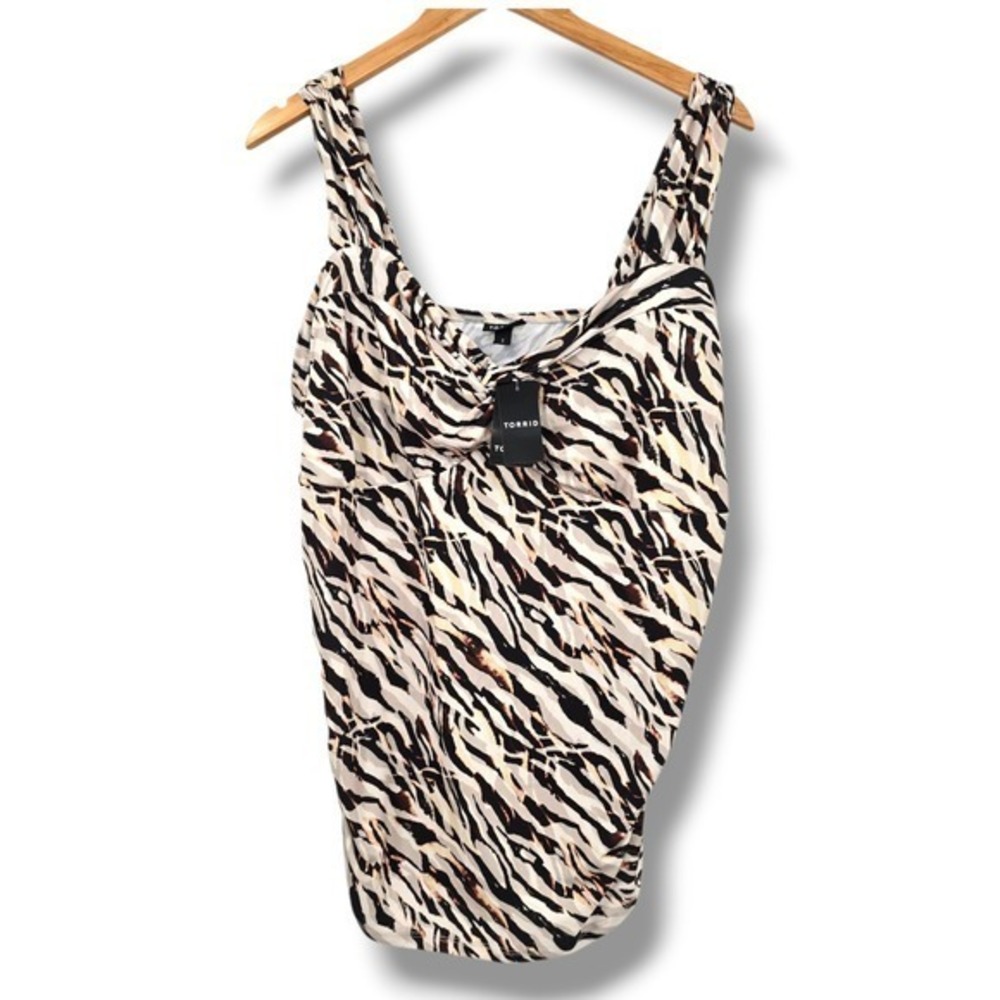 New Torrid 2X‎ Studio Knit Sweetheart Twist Crop Top Pristine Stripe Size 18-20